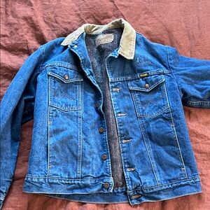 Wrangler Denim blanket lined Jacket with Corduroy Collar